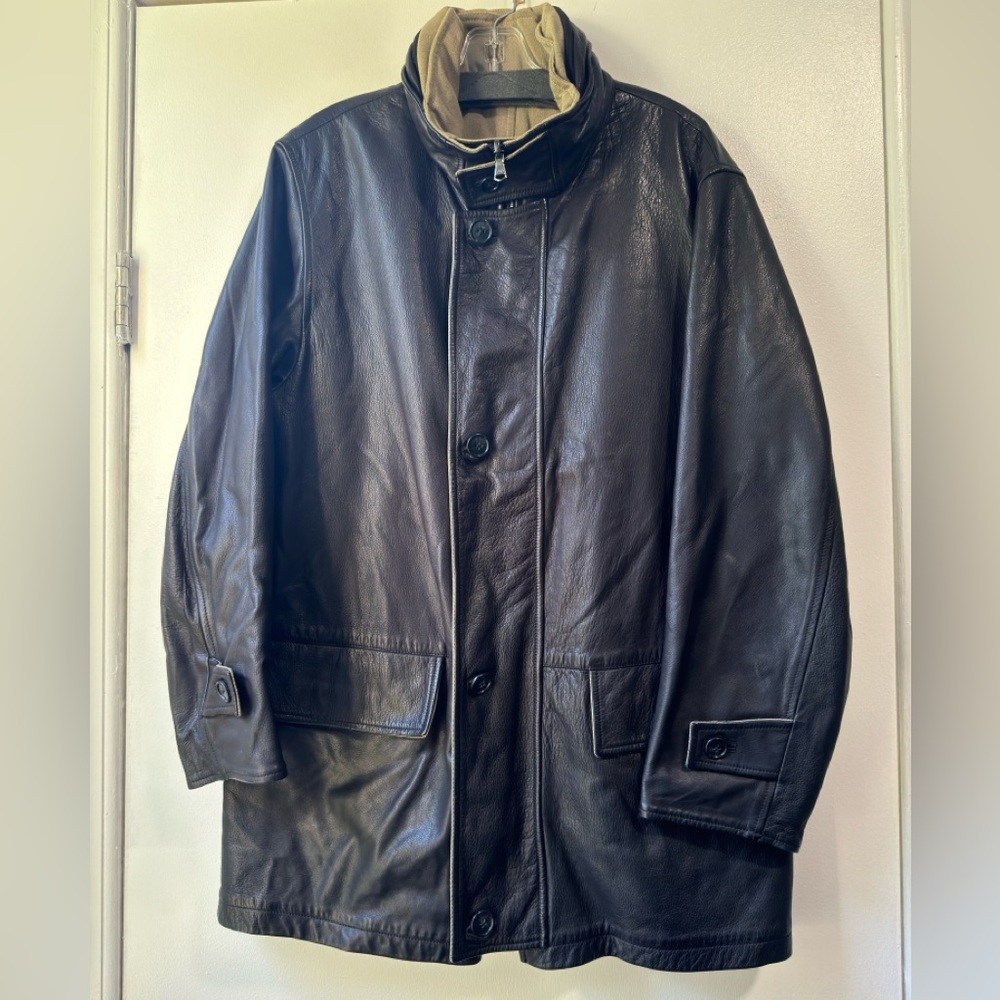 Noi Firenze Leather Loro Piana Storm System Reversible Coat Men’s Made in Italy